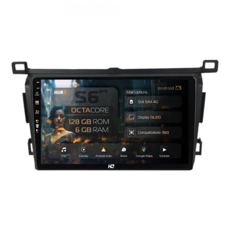 Navigații Toyota RAV4 2013-2018 - Navigatie Android Toyota RAV4 2013+ 4G 6GB | Hub64.ro