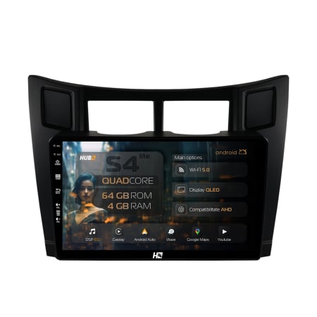 Yaris 2005-2011 - Navigatie QLED Android Toyota Yaris QLED | Hub64.ro