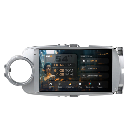 Yaris 2011-2018 - Navigatie QLED Toyota Yaris 2010+ 4GB | Hub64.ro