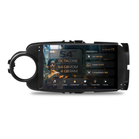 Yaris 2011-2018 - Navigatie QLED Toyota Yaris 2010+ 4GB | Hub64.ro