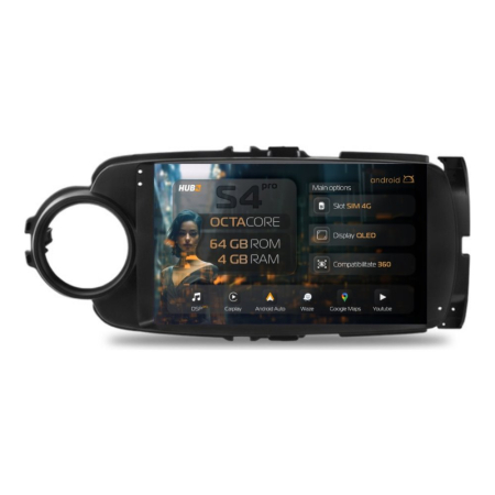 Navigații Toyota Yaris 2011-2018 - Navigatie QLED Toyota Yaris 2010+ 4GB | Hub64.ro