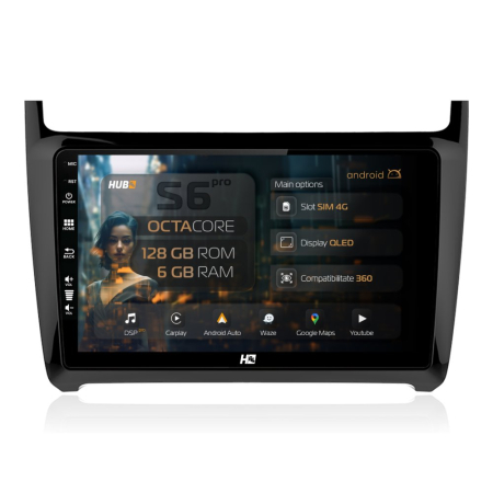 Navigații Volkswagen Polo 5 6R 2009-2017 - Navigatie Android Volkswagen Polo 6+128GB | Hub64.ro