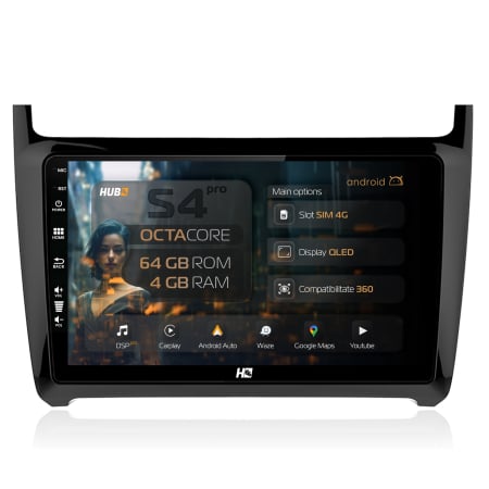 Polo 5 MK5 2012-2018 - Navigatie Android 13 Volkswagen Polo QLED | Hub64.ro