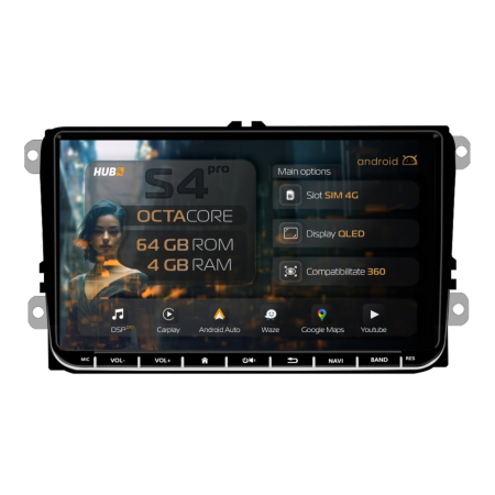 Navigații Volkswagen Passat B6 2005-2010 - Navigatie Android Volkswagen/Skoda 4+64 | Hub64.ro