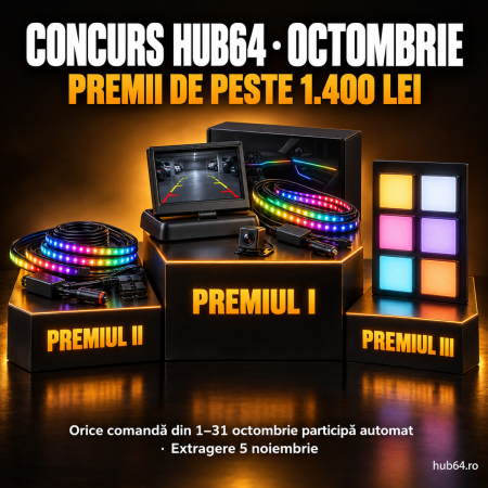 MISC - [OCTOMBRIE Contest – HUB64 - 1400LEI PREMII] Înscriere automată la concurs pentru achizițiile din perioada 1 OCTOMBRIE - 31 OCTOMBRIE 2026. Extragere: 5 NOIEMBRIE.
