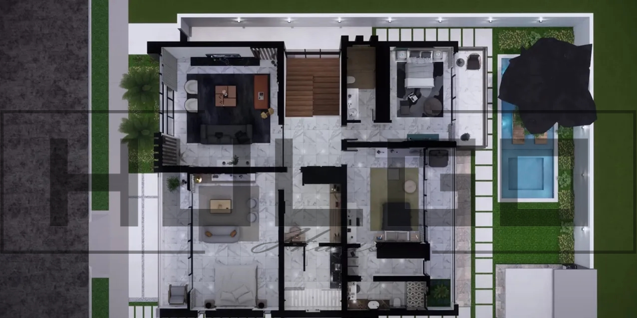 H007 Proiect P+1 15X18 460mp - HULGO Haus | Proiecte de Case Moderne, Exclusiviste și Funcționale, Design Premium pentru Locuințe de Lux și Eficiență Maximă [6]