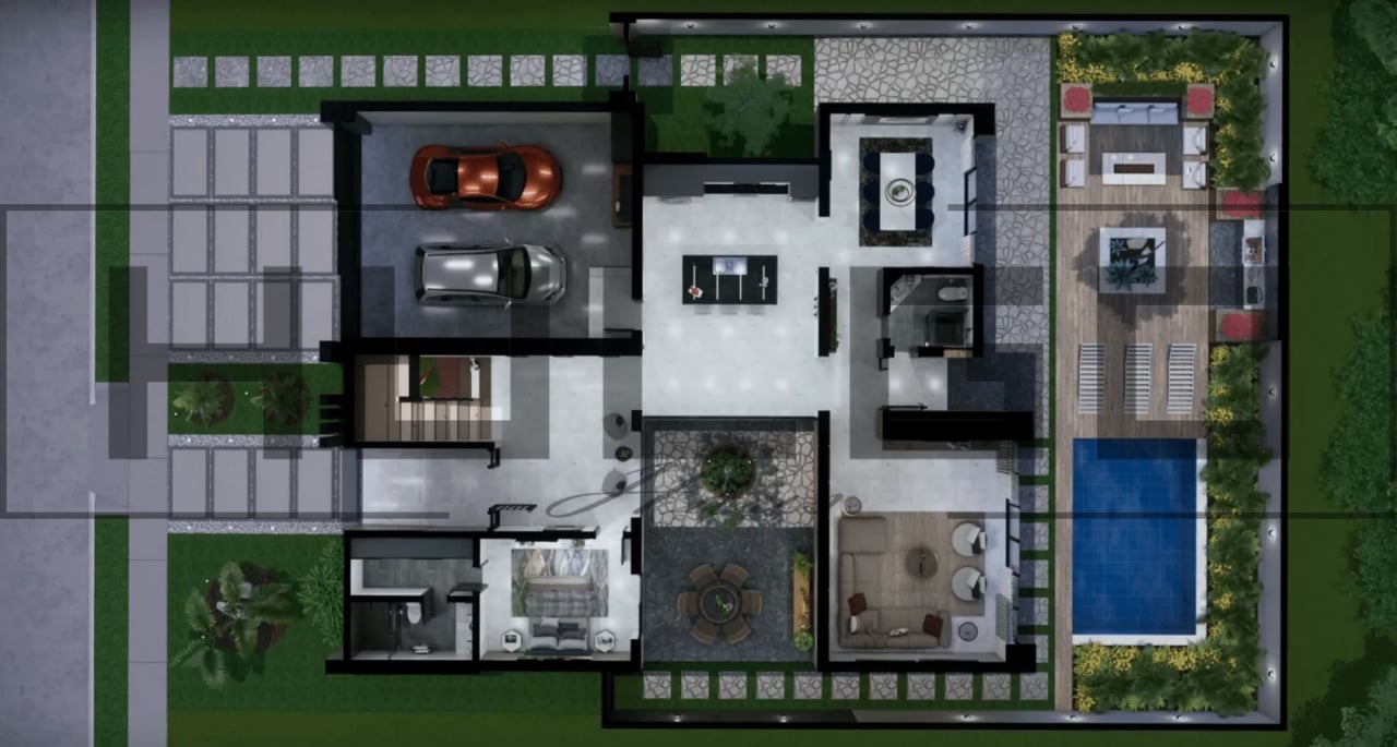 H024 Proiect P+1 16X20 265mp - HULGO Haus | Proiecte de Case Moderne, Exclusiviste și Funcționale, Design Premium pentru Locuințe de Lux și Eficiență Maximă [4]