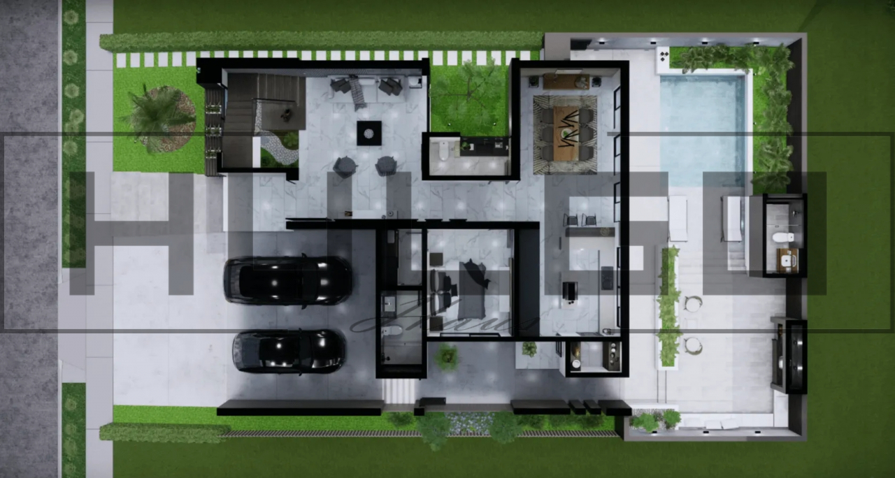 H026 Proiect P1 14x17 425mp - HULGO Haus | Proiecte de Case Moderne, Exclusiviste și Funcționale, Design Premium pentru Locuințe de Lux și Eficiență Maximă [3]