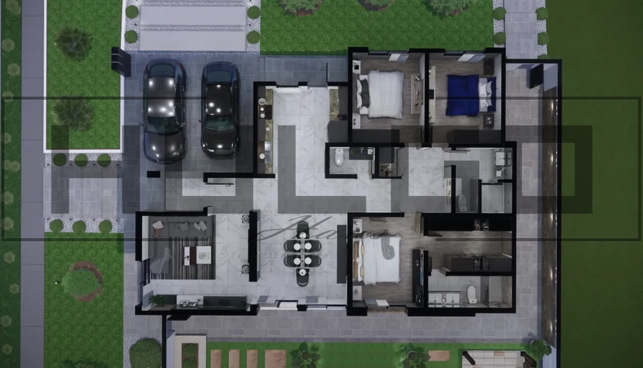 H030 Proiect Parter 12x18 215mp - HULGO Haus | Proiecte de Case Moderne, Exclusiviste și Funcționale, Design Premium pentru Locuințe de Lux și Eficiență Maximă [3]