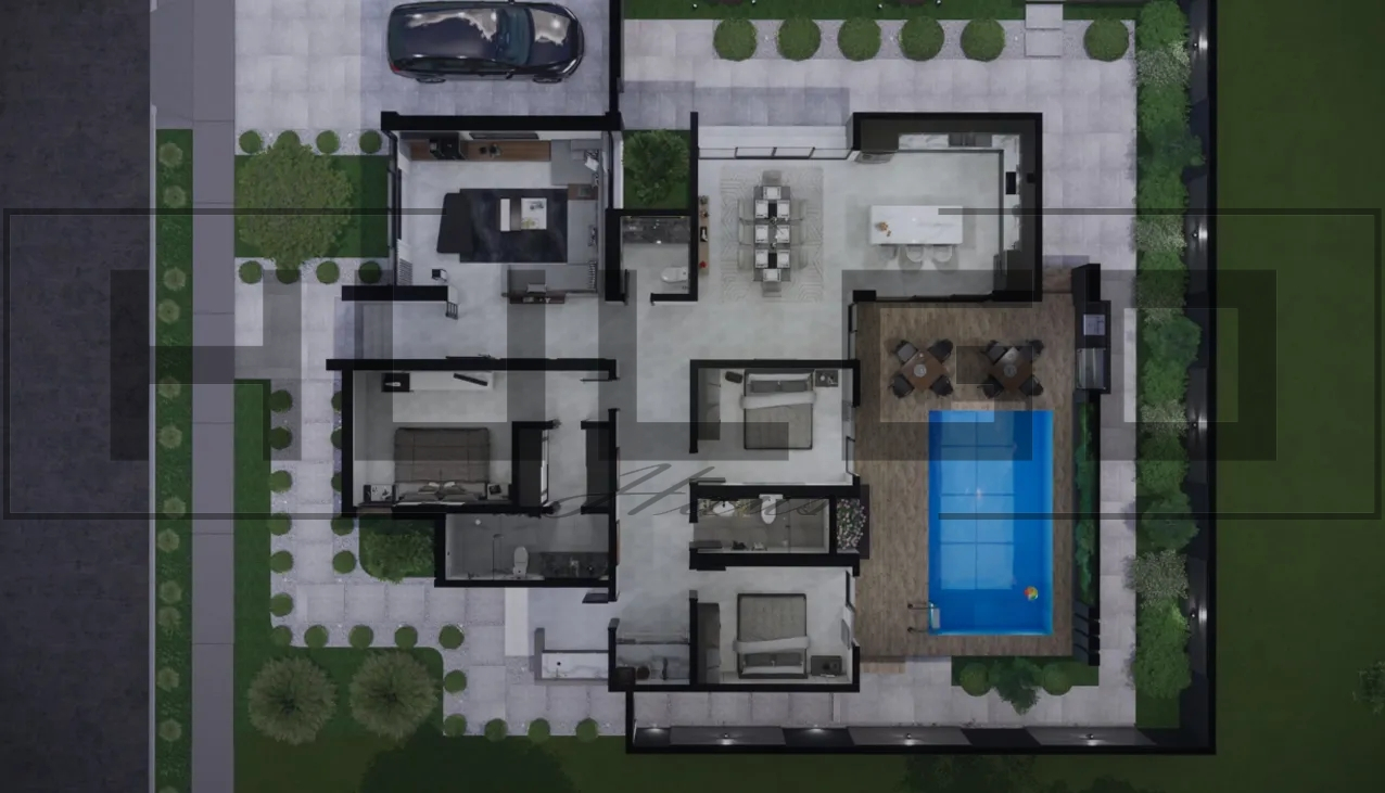 H033 Proiect Parter 15x20 265mp - HULGO Haus | Proiecte de Case Moderne, Exclusiviste și Funcționale, Design Premium pentru Locuințe de Lux și Eficiență Maximă [3]