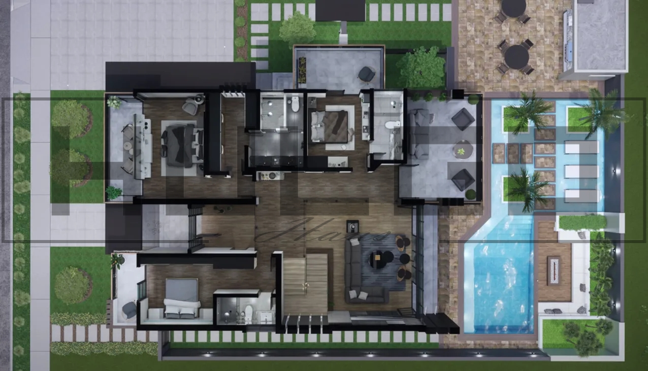 H035 Proiect P+1 15x20 715mp - HULGO Haus | Proiecte de Case Moderne, Exclusiviste și Funcționale, Design Premium pentru Locuințe de Lux și Eficiență Maximă [4]