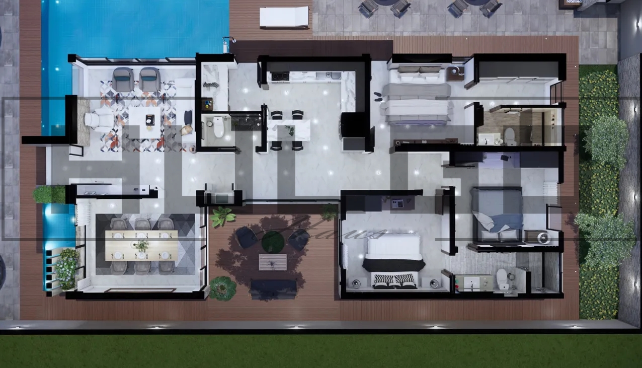 H036 Proiect Parter 9x20 163mp - HULGO Haus | Proiecte de Case Moderne, Exclusiviste și Funcționale, Design Premium pentru Locuințe de Lux și Eficiență Maximă [4]