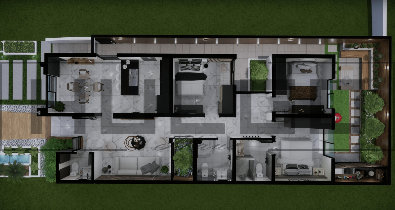 H038 Proiect Parter 7X16 115mp - HULGO Haus | Proiecte de Case Moderne, Exclusiviste și Funcționale, Design Premium pentru Locuințe de Lux și Eficiență Maximă [3]