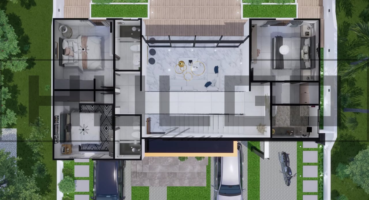 H050 Proiect P+1 15X8 182mp - HULGO Haus | Proiecte de Case Moderne, Exclusiviste și Funcționale, Design Premium pentru Locuințe de Lux și Eficiență Maximă [4]