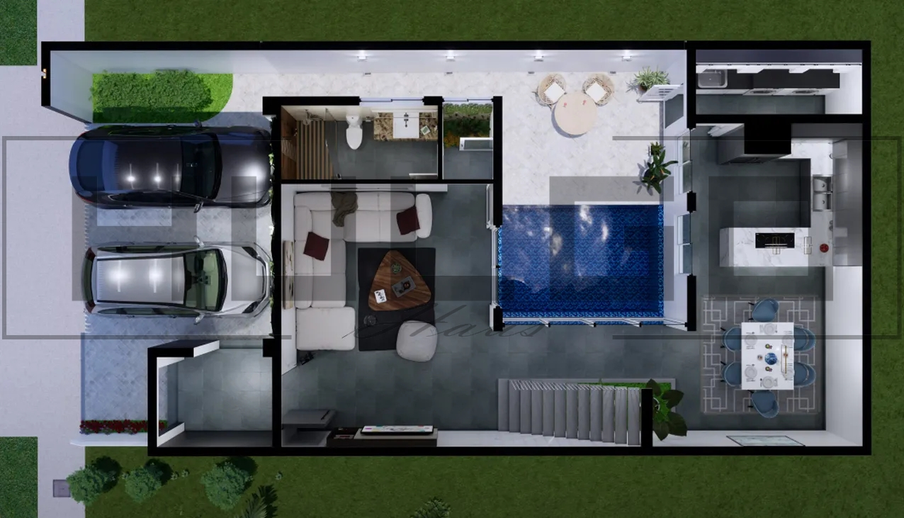 H054 Proiect P+1 9x18m 225mp - HULGO Haus | Proiecte de Case Moderne, Exclusiviste și Funcționale, Design Premium pentru Locuințe de Lux și Eficiență Maximă [3]