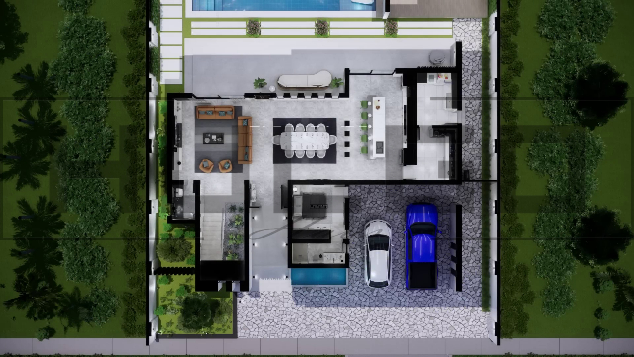 H056 Proiect P+1 22x17m 665mp - HULGO Haus | Proiecte de Case Moderne, Exclusiviste și Funcționale, Design Premium pentru Locuințe de Lux și Eficiență Maximă [3]