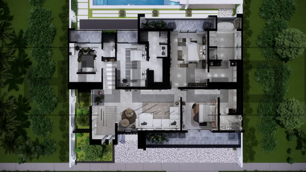 H056 Proiect P+1 22x17m 665mp - HULGO Haus | Proiecte de Case Moderne, Exclusiviste și Funcționale, Design Premium pentru Locuințe de Lux și Eficiență Maximă [4]