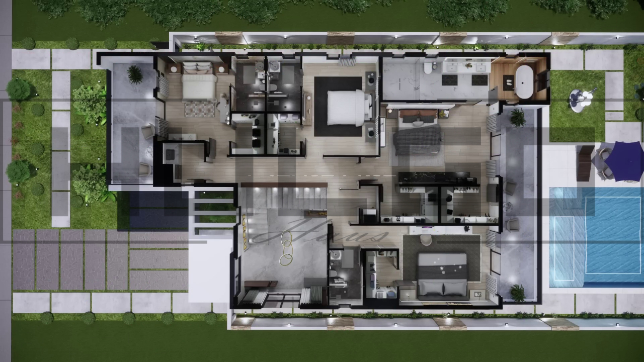 H059 Proiect P+1 12x21m 485mp - HULGO Haus | Proiecte de Case Moderne, Exclusiviste și Funcționale, Design Premium pentru Locuințe de Lux și Eficiență Maximă [4]