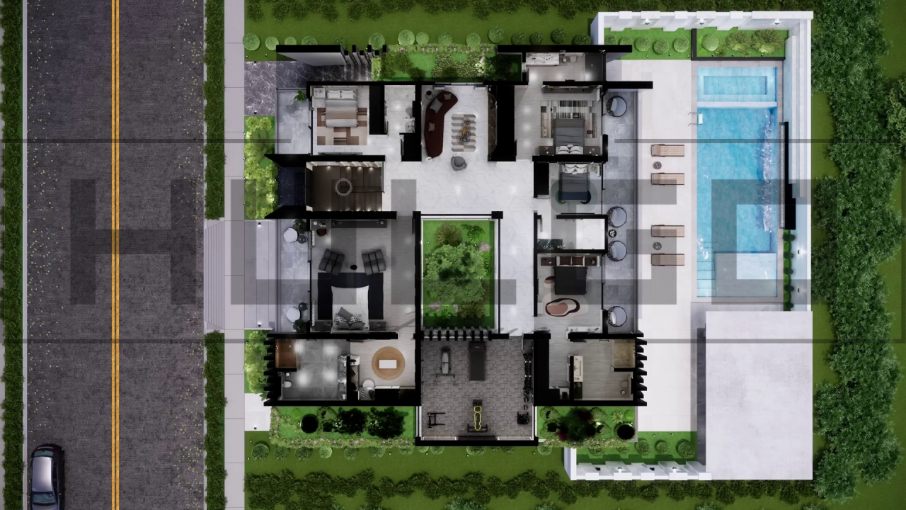 H061 Proiect P+1 21x21m 815mp - HULGO Haus | Proiecte de Case Moderne, Exclusiviste și Funcționale, Design Premium pentru Locuințe de Lux și Eficiență Maximă [4]