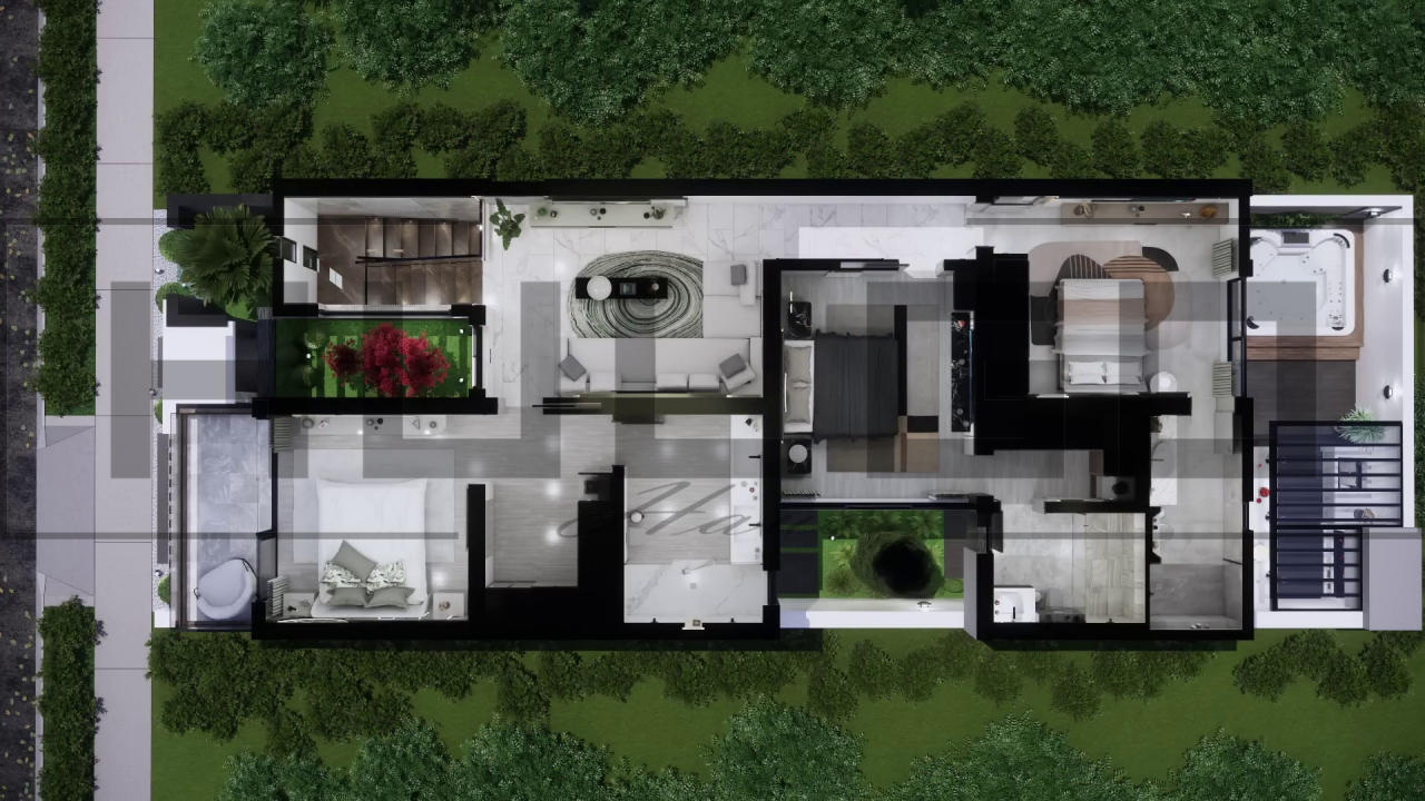 H063 Proiect P+1 8x19m 275mp - HULGO Haus | Proiecte de Case Moderne, Exclusiviste și Funcționale, Design Premium pentru Locuințe de Lux și Eficiență Maximă [4]