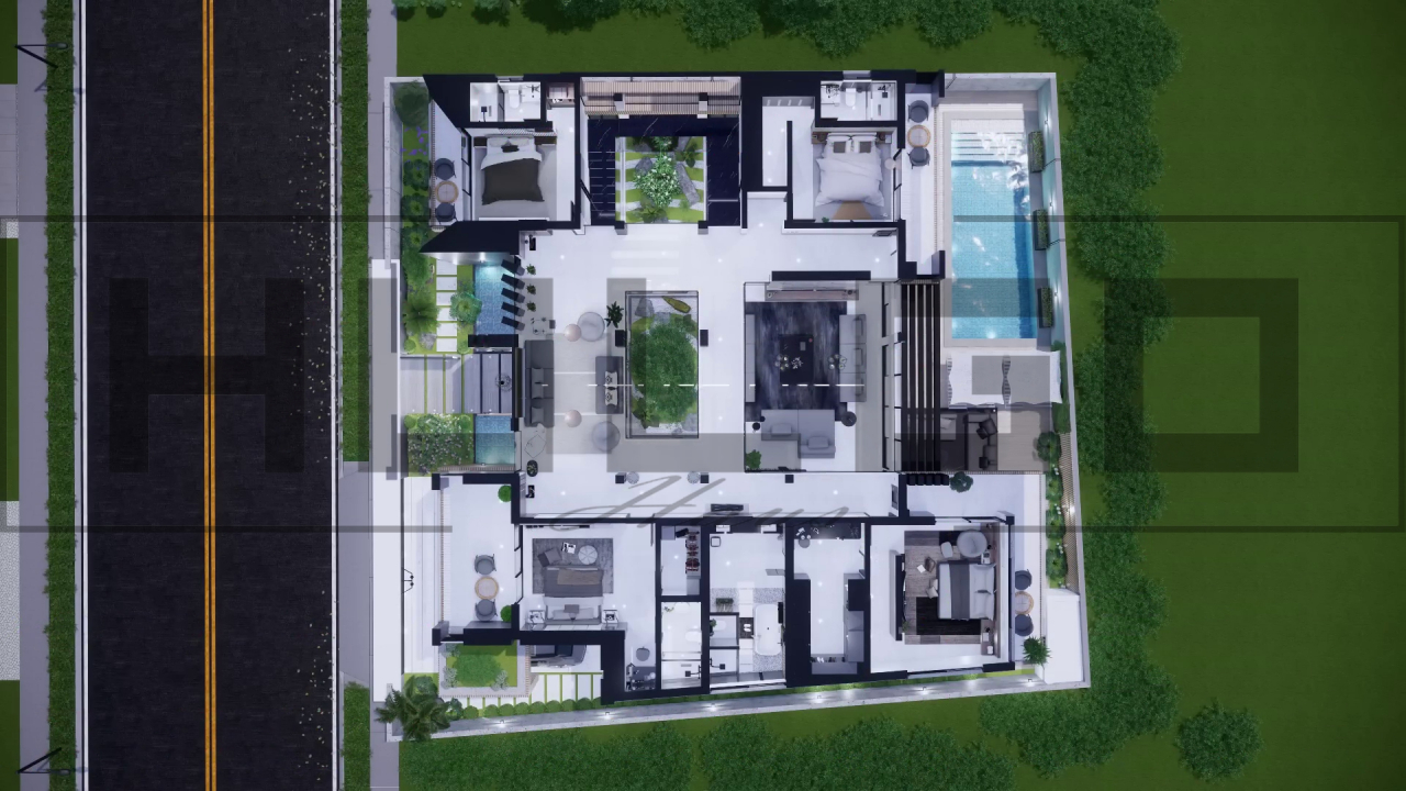 H072 Proiect P+1 23x23m 515mp - HULGO Haus | Proiecte de Case Moderne, Exclusiviste și Funcționale, Design Premium pentru Locuințe de Lux și Eficiență Maximă [4]