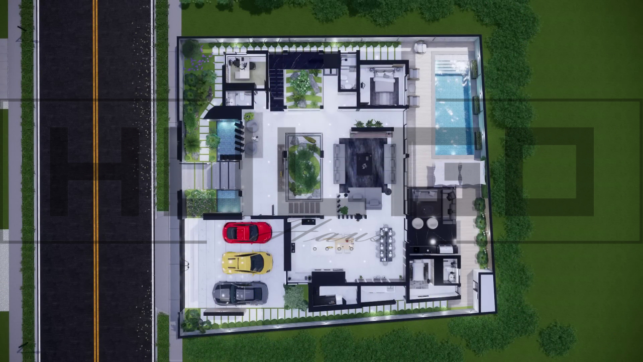 H072 Proiect P+1 23x23m 515mp - HULGO Haus | Proiecte de Case Moderne, Exclusiviste și Funcționale, Design Premium pentru Locuințe de Lux și Eficiență Maximă [3]