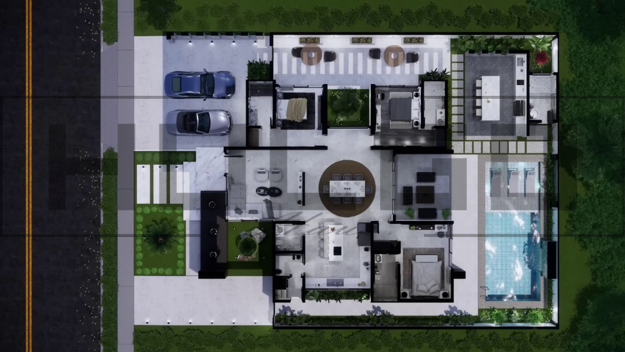 H073 Proiect Parter 18x20m 295mp - HULGO Haus | Proiecte de Case Moderne, Exclusiviste și Funcționale, Design Premium pentru Locuințe de Lux și Eficiență Maximă [3]