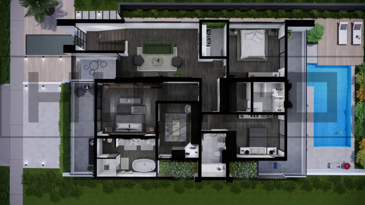 H077 Proiect P+1 12x19m 440mp - HULGO Haus | Proiecte de Case Moderne, Exclusiviste și Funcționale, Design Premium pentru Locuințe de Lux și Eficiență Maximă [4]