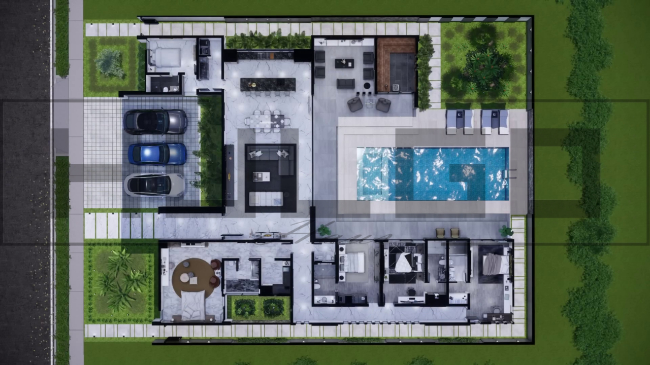 H078 Proiect Parter 22x30m 495mp - HULGO Haus | Proiecte de Case Moderne, Exclusiviste și Funcționale, Design Premium pentru Locuințe de Lux și Eficiență Maximă [3]