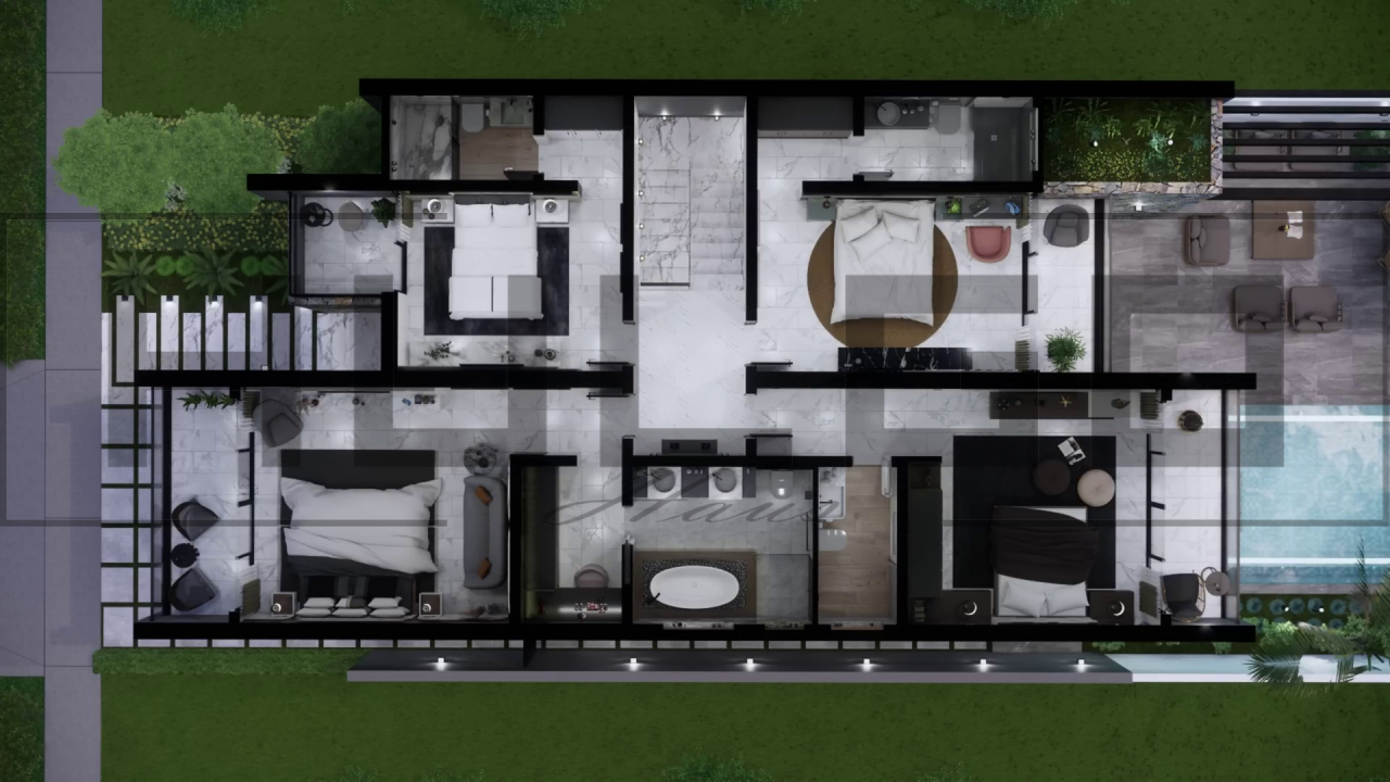 H085 Proiect P+1 10x20m 295mp - HULGO Haus | Proiecte de Case Moderne, Exclusiviste și Funcționale, Design Premium pentru Locuințe de Lux și Eficiență Maximă [4]