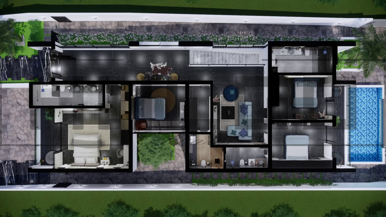 H087 Proiect P+1 10x25m 465mp - HULGO Haus | Proiecte de Case Moderne, Exclusiviste și Funcționale, Design Premium pentru Locuințe de Lux și Eficiență Maximă [4]