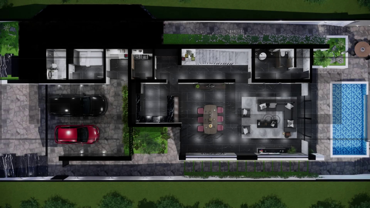 H087 Proiect P+1 10x25m 465mp - HULGO Haus | Proiecte de Case Moderne, Exclusiviste și Funcționale, Design Premium pentru Locuințe de Lux și Eficiență Maximă [3]