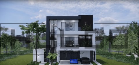 Proiecte Case P + 2 Etaje - H004 Proiect P+2 11X24 685mp - HULGO Haus | Proiecte de Case Moderne, Exclusiviste și Funcționale, Design Premium pentru Locuințe de Lux și Eficiență Maximă