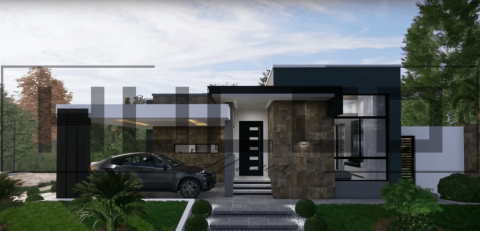 Proiecte Case Parter - H030 Proiect Parter 12x18 215mp - HULGO Haus | Proiecte de Case Moderne, Exclusiviste și Funcționale, Design Premium pentru Locuințe de Lux și Eficiență Maximă