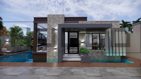 Proiecte Case Parter - H036 Proiect Parter 9x20 163mp - HULGO Haus | Proiecte de Case Moderne, Exclusiviste și Funcționale, Design Premium pentru Locuințe de Lux și Eficiență Maximă