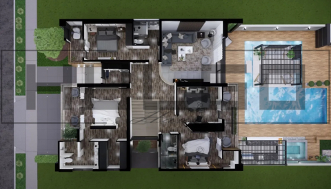 H037 Proiect P+1 13X16 390mp - HULGO Haus | Proiecte de Case Moderne, Exclusiviste și Funcționale, Design Premium pentru Locuințe de Lux și Eficiență Maximă [3]