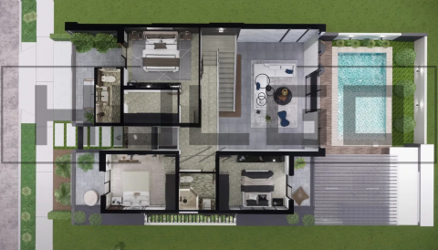 H041 Proiect P+1 12x15 310mp - HULGO Haus | Proiecte de Case Moderne, Exclusiviste și Funcționale, Design Premium pentru Locuințe de Lux și Eficiență Maximă [3]