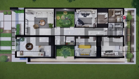 H042 Proiect Parter 8X18 135mp - HULGO Haus | Proiecte de Case Moderne, Exclusiviste și Funcționale, Design Premium pentru Locuințe de Lux și Eficiență Maximă [2]