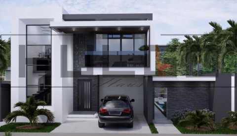 Proiecte Case P + 1 Etaj - H043 Proiect P+1 9x16 275mp - HULGO Haus | Proiecte de Case Moderne, Exclusiviste și Funcționale, Design Premium pentru Locuințe de Lux și Eficiență Maximă