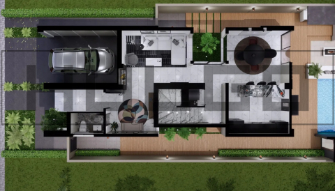 H044 Proiect P+1 7X16 210mp - HULGO Haus | Proiecte de Case Moderne, Exclusiviste și Funcționale, Design Premium pentru Locuințe de Lux și Eficiență Maximă [2]