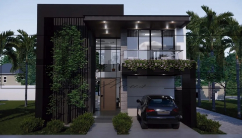 Proiecte Case P + 1 Etaj - H045 Proiect P+1 9X17 265mp - HULGO Haus | Proiecte de Case Moderne, Exclusiviste și Funcționale, Design Premium pentru Locuințe de Lux și Eficiență Maximă