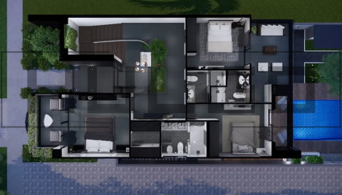 H045 Proiect P+1 9X17 265mp - HULGO Haus | Proiecte de Case Moderne, Exclusiviste și Funcționale, Design Premium pentru Locuințe de Lux și Eficiență Maximă [3]