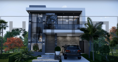 Proiecte Case P + 1 Etaj - H052 Proiect P+1 8x14m 210mp - HULGO Haus | Proiecte de Case Moderne, Exclusiviste și Funcționale, Design Premium pentru Locuințe de Lux și Eficiență Maximă