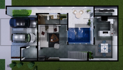 H054 Proiect P+1 9x18m 225mp - HULGO Haus | Proiecte de Case Moderne, Exclusiviste și Funcționale, Design Premium pentru Locuințe de Lux și Eficiență Maximă [2]