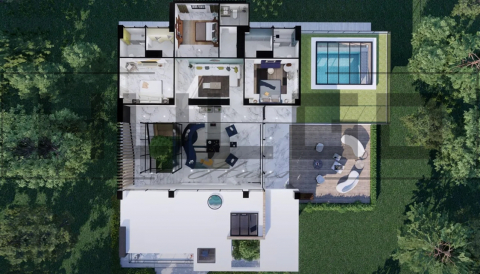 H055 Proiect P+1 24x24m 795mp - HULGO Haus | Proiecte de Case Moderne, Exclusiviste și Funcționale, Design Premium pentru Locuințe de Lux și Eficiență Maximă [3]