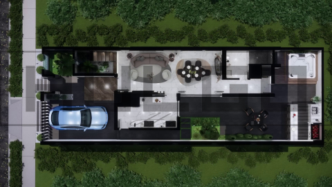 H063 Proiect P+1 8x19m 275mp - HULGO Haus | Proiecte de Case Moderne, Exclusiviste și Funcționale, Design Premium pentru Locuințe de Lux și Eficiență Maximă [2]