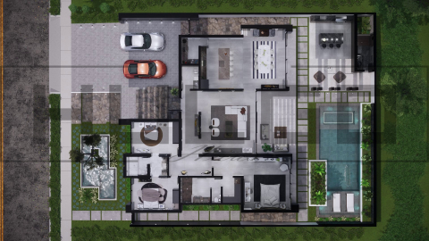 H070 Proiect Parter 20x18m 325mp - HULGO Haus | Proiecte de Case Moderne, Exclusiviste și Funcționale, Design Premium pentru Locuințe de Lux și Eficiență Maximă [2]