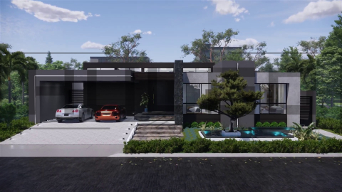 Proiecte Case Parter - H070 Proiect Parter 20x18m 325mp - HULGO Haus | Proiecte de Case Moderne, Exclusiviste și Funcționale, Design Premium pentru Locuințe de Lux și Eficiență Maximă