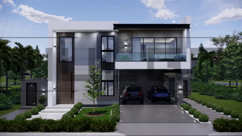 Proiecte Case P + 1 Etaj - H075 Proiect P+1 13x22m 520mp - HULGO Haus | Proiecte de Case Moderne, Exclusiviste și Funcționale, Design Premium pentru Locuințe de Lux și Eficiență Maximă