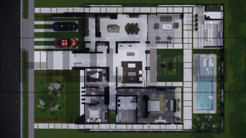 H080 Proiect Parter 21x25m 415mp - HULGO Haus | Proiecte de Case Moderne, Exclusiviste și Funcționale, Design Premium pentru Locuințe de Lux și Eficiență Maximă [2]